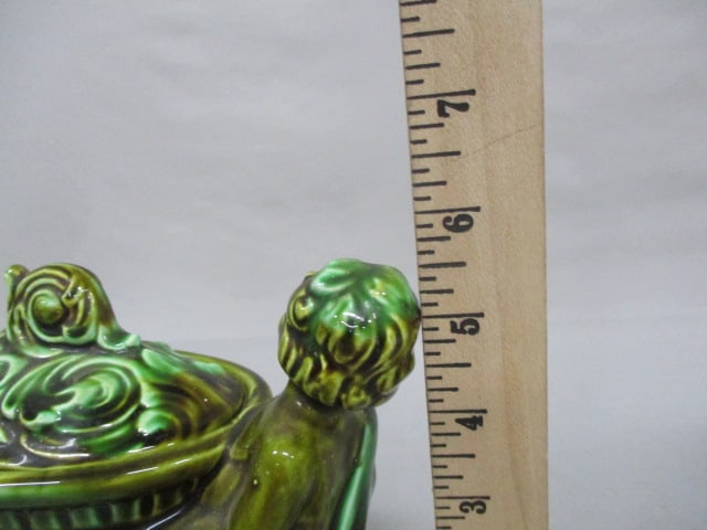 Vintage Boy Pushing Cart Candy Dish 7.5" x 5.5" - 6