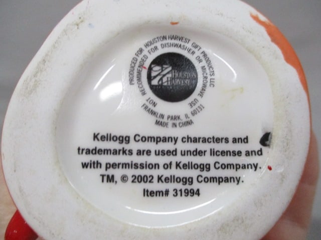2002 Kellogg's "Tony The Tiger" Ceramic Sugar Bowl w/Lid 4" - 5