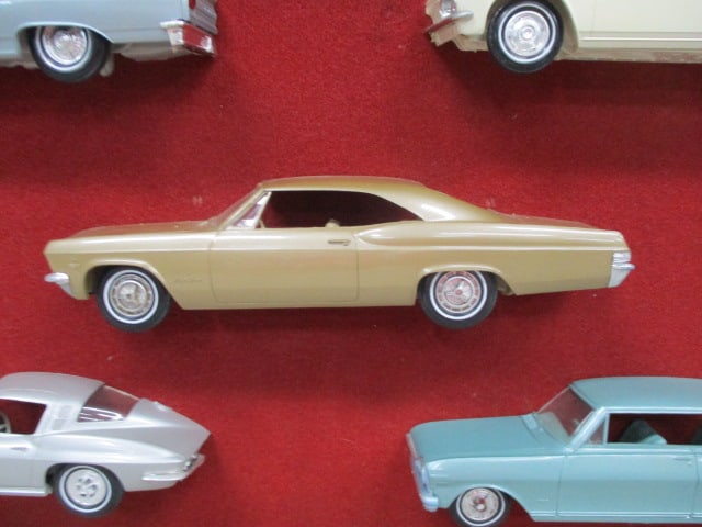Vintage Dealer Promotional 1/2 Car Promos in Wooden Shadow Box - 4