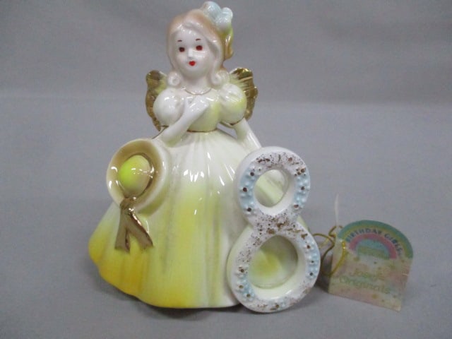 Vintage Josef Originals 8th Birthday Angel Figurine 4.5": .