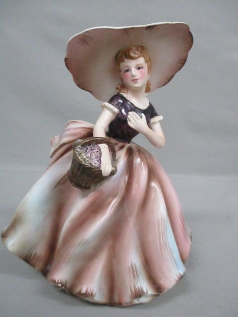 Vintage Lefton #2790A Southern Belle Lady Planter 10": .