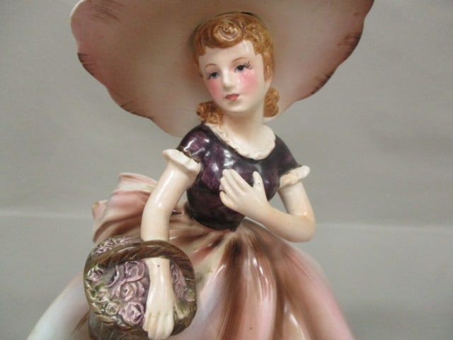 Vintage Lefton #2790A Southern Belle Lady Planter 10" - 2