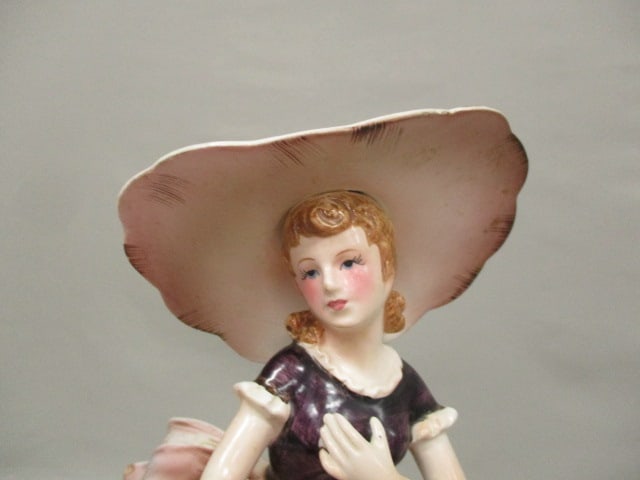 Vintage Lefton #2790A Southern Belle Lady Planter 10" - 4