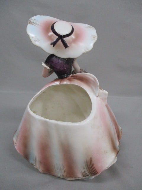 Vintage Lefton #2790A Southern Belle Lady Planter 10" - 5