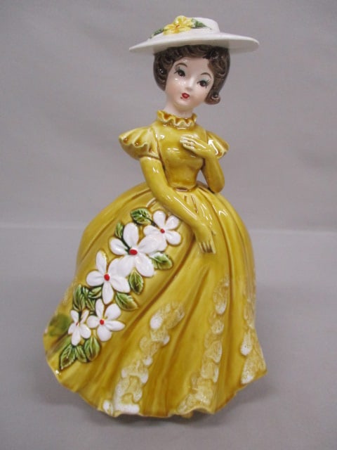 Vintage Relpo #5929 Southern Belle Lady Planter 9.5": .