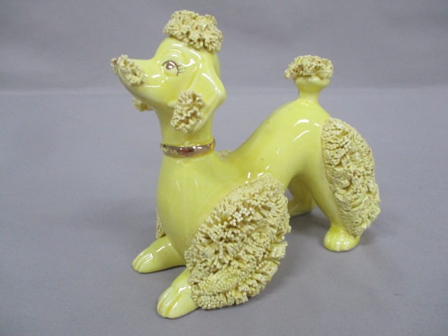 1950's Porcelain Yellow Spaghetti Poodle Figurine 6" x 5.5" (1 of 8)