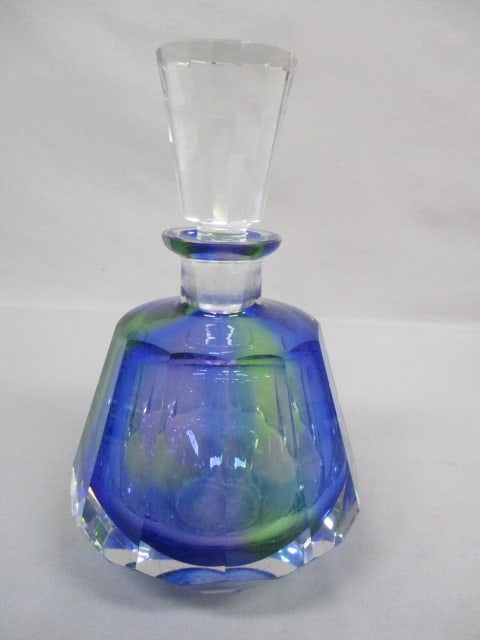 1950's Moser Germany Dichroic Crystal Decanter 8.5": Has 2 Small Chips - See All Pictures