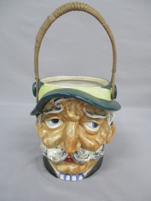 Vintage Toby Biscuit/Cookie Jar w/Rattan Handle (1 of 7)