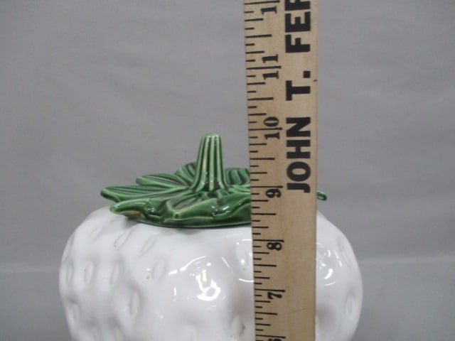 McCoy #263 White Strawberry Cookie Jar 10" - 7