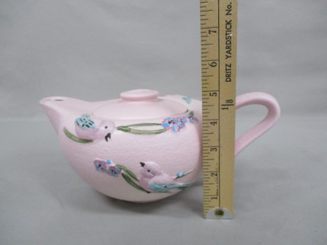 1957 Hull Pottery 3pc Tea Set in "Serenade" Pattern - 10