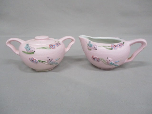 1957 Hull Pottery 3pc Tea Set in "Serenade" Pattern - 11