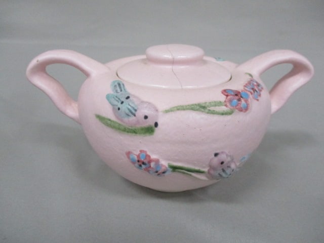 1957 Hull Pottery 3pc Tea Set in "Serenade" Pattern - 14