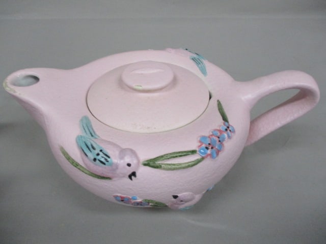 1957 Hull Pottery 3pc Tea Set in "Serenade" Pattern - 3