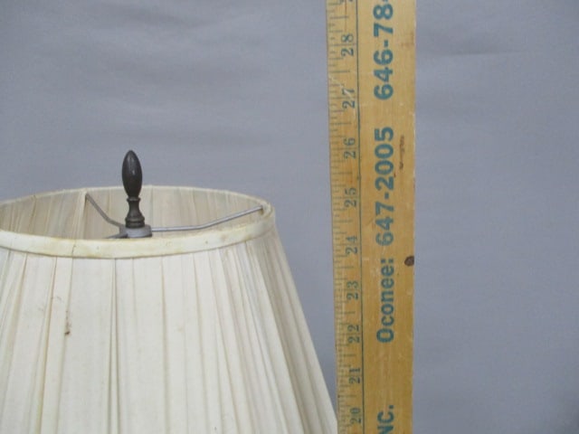 1950's/60's Italian Blue Frosted Satin w/Flower Details Lamp w/Marble Base 25" - 4