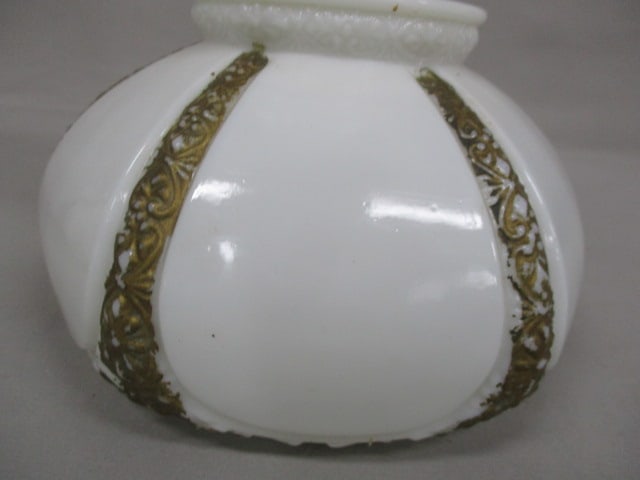 Antique Milk Glass Oil Lamp 15.5" - 3