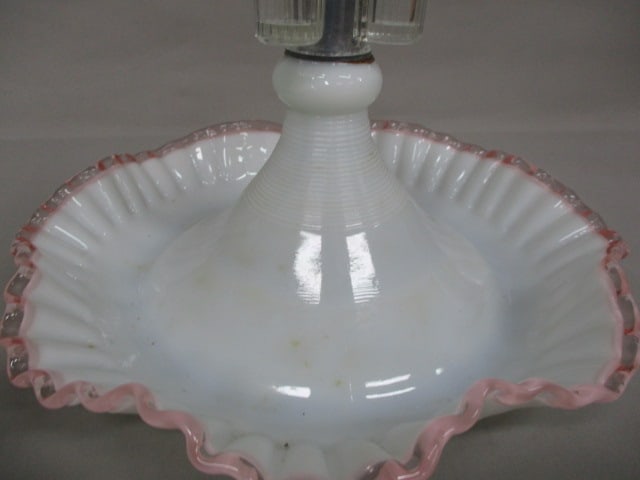 Vintage Fenton L.G. Wright Blue 4 Horn Epergne 17" - 7