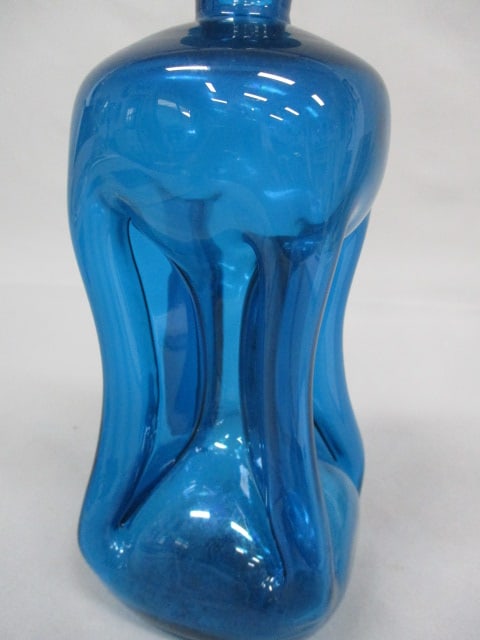 Holmegaard Blue "Kluk Kluk" Decanter By Jacob E Bang 10" - 3