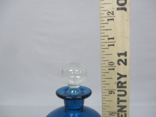 Holmegaard Blue "Kluk Kluk" Decanter By Jacob E Bang 10" - 4