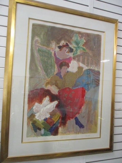 Penciled Roy Fairchild-Woodard "Music Room" Artist Proof Serigraph: Framed and matted 37 1/2" x 48", pencil signed Fairchild in lower right corner, titled in center and "AP" in lower left, Local Pickup Suggested