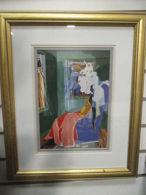 Jacob Lawrence "Dreams No. 2" Framed and Matted Print: 14 1/2" x 17 1/2