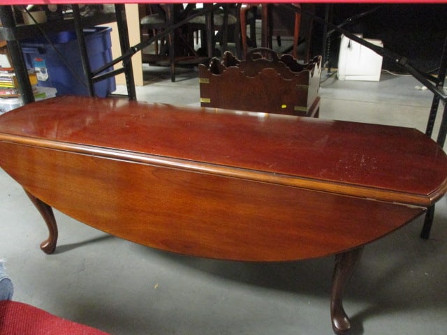 Cherry Queen Anne Style Drop Side Coffee Table (1 of 4)