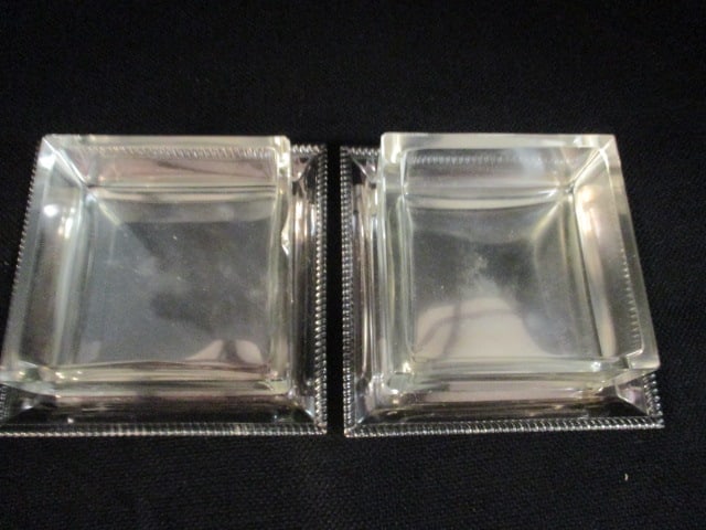 Pair of Keyeda Crystal Candy/Vanity Box with Sterling Silver Underplate and Lids - 3