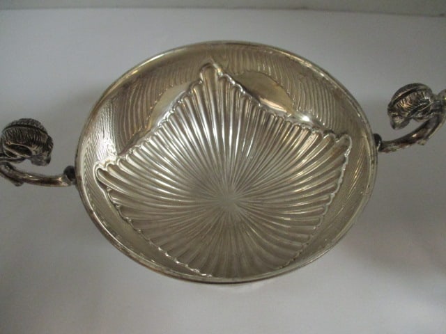 Two 800 German Silver Lidded Sugar Bowls with Flower Finials with Ram Head Handles - 4