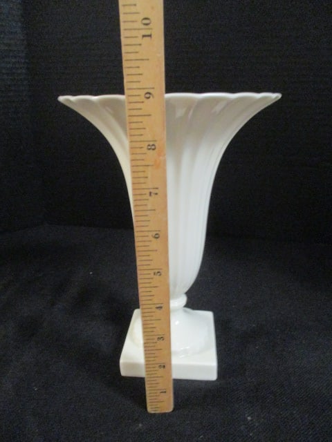 Lenox Porcelain Reeded Trumpet Vase - 5