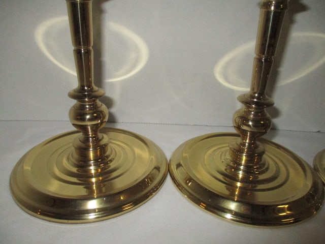Four Matching Baldwin Brass Candle Sticks - 2