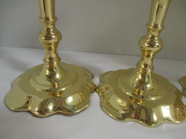 Four Baldwin Brass Historic Deerfield Collection Candle Sticks - 3