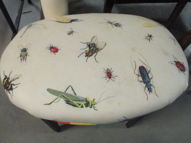 Custom Covered Insect Motif Bench Stool - 2