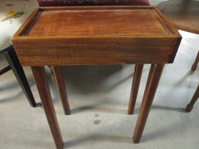 Primitive Solid Wood Side/Lamp Table: 15 1/2" x 8 1/2" x 22", Local Pickup Only