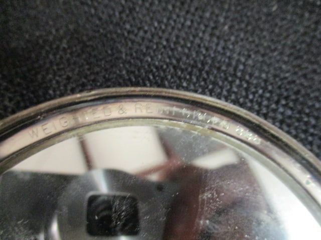 Weighted and Reinforced Sterling Mirror Top Vanity Powder Box and Crystal Perfume - 5