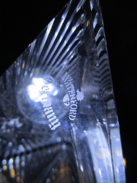 Waterford Crystal Pyramid Form Quartz Desk Clock Paperweight - 4