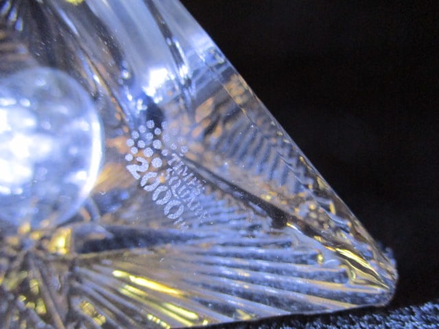 Waterford Crystal Pyramid Form Quartz Desk Clock Paperweight - 5