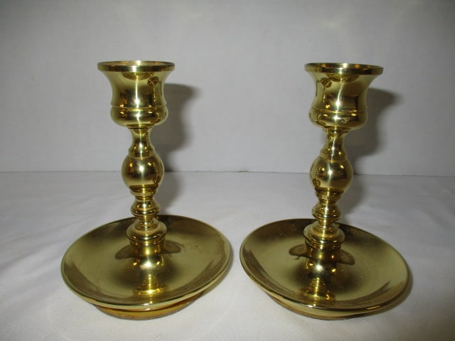 Pair of Baldwin Brass Candle Sticks: 4 3/4"h