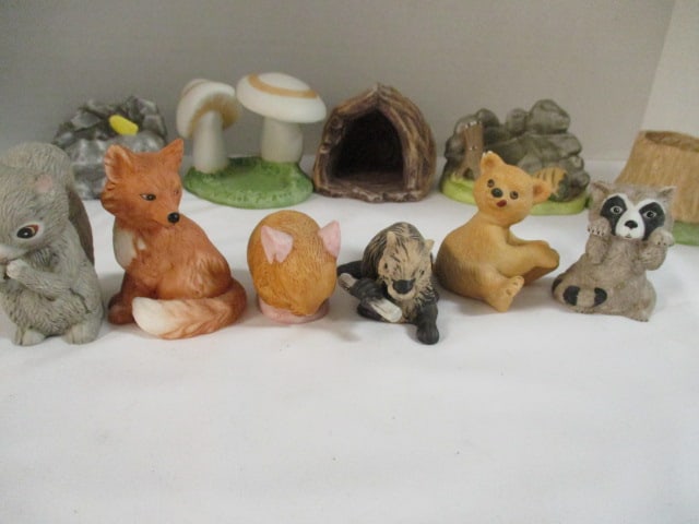 Six 1984 Franklin Porcelain "Woodland Surprises" by Jacqueline B. Smith Figurines - 7