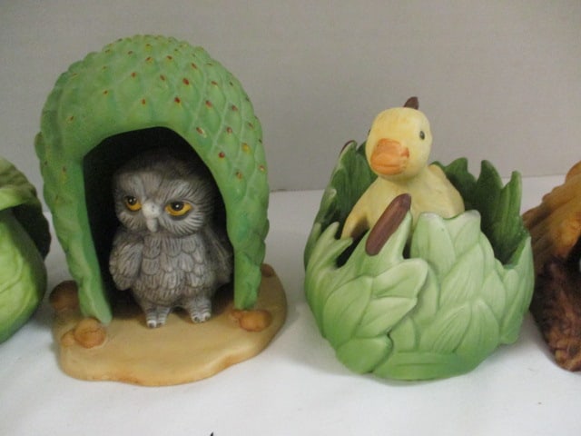 Six 1984 Franklin Porcelain "Woodland Surprises" by Jacqueline B. Smith Figurines - 3