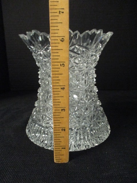Signed Cut Brillant Glass Vase - 5