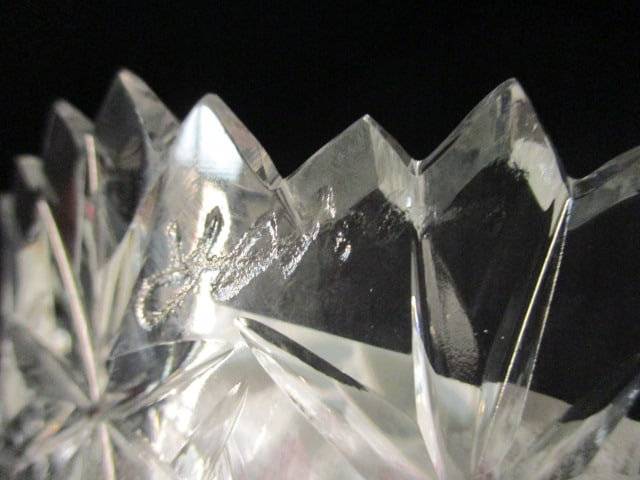Signed Cut Brillant Glass Vase - 6