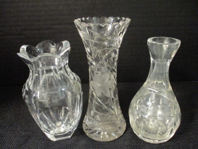 Three Small Crystal Vases-Wedgwood, Hale's, etc. (1 of 7)