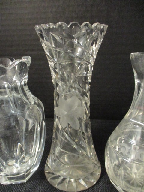 Three Small Crystal Vases-Wedgwood, Hale's, etc. - 3