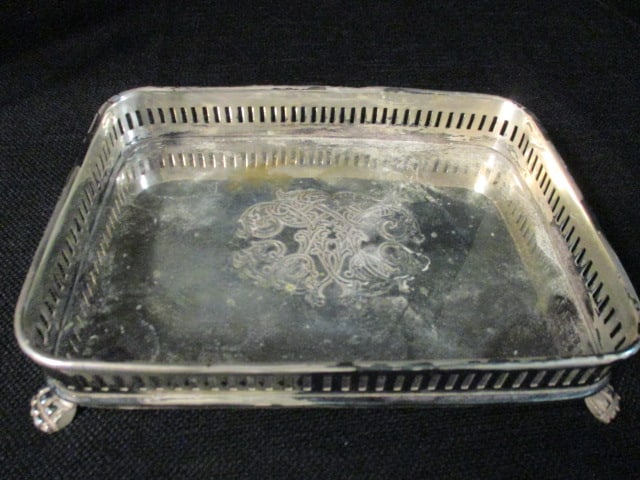 Two's Company Silverplated Vanity Tray with Three Perfume Bottles - 5