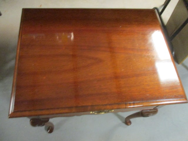 The American Masterpiece Collection by Hickory Mahogany Lamp Table with Drawer - 2
