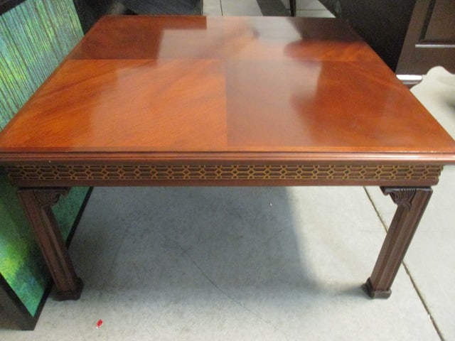 Chinese Chippendale Influence Mahogany Cocktail Table: 36" x 36" x 19 1/2", Local Pickup Only