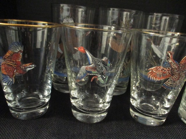 Midcentury Libbey and Federal "Game Bird" Tumblers and High Ball Glasses - 4