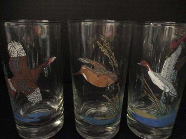 Midcentury Libbey and Federal "Game Bird" Tumblers and High Ball Glasses - 6
