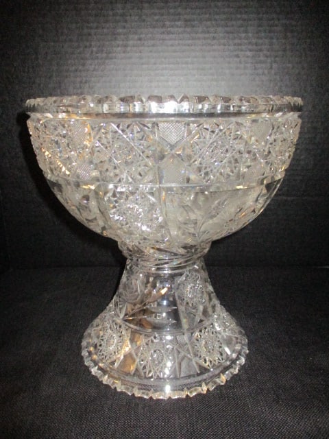 Nice Cut Crystal Pedestal Punch Bowl (1 of 4)