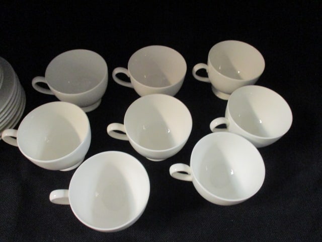 Wedgwood White Bone China Cups, Saucers and Fruit Bowls - 2