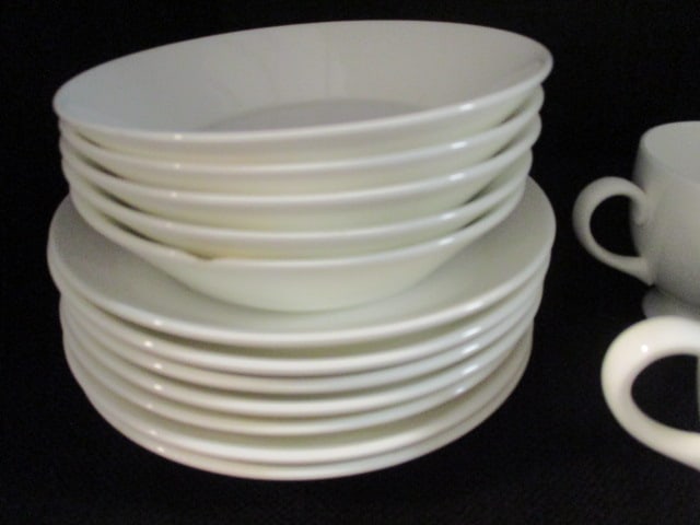 Wedgwood White Bone China Cups, Saucers and Fruit Bowls - 5